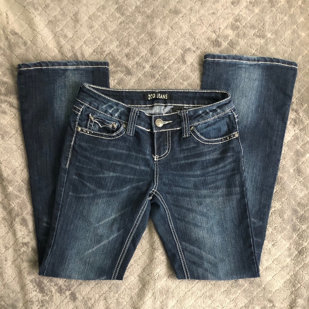 Dark wash bootcut jeans